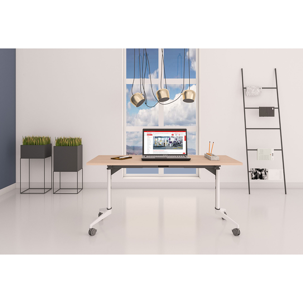 Мобилна сгъваема маса RFG Flip кехлибарен дъб-бял